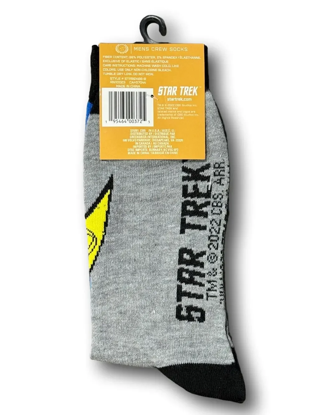3/$20 Star Trek Mr. Spock Funny Novelty Crew Socks - NWT